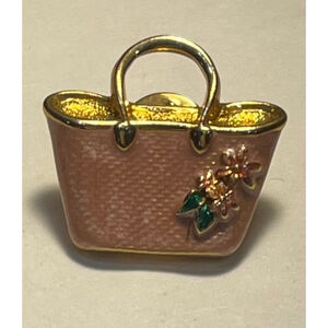 Avon Brand Vintage Enamel Purse Brooch Pin